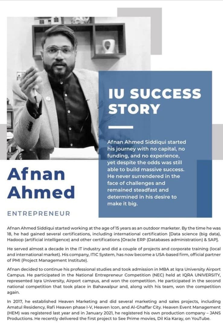 Published in Iqra University Official Magazine 2021